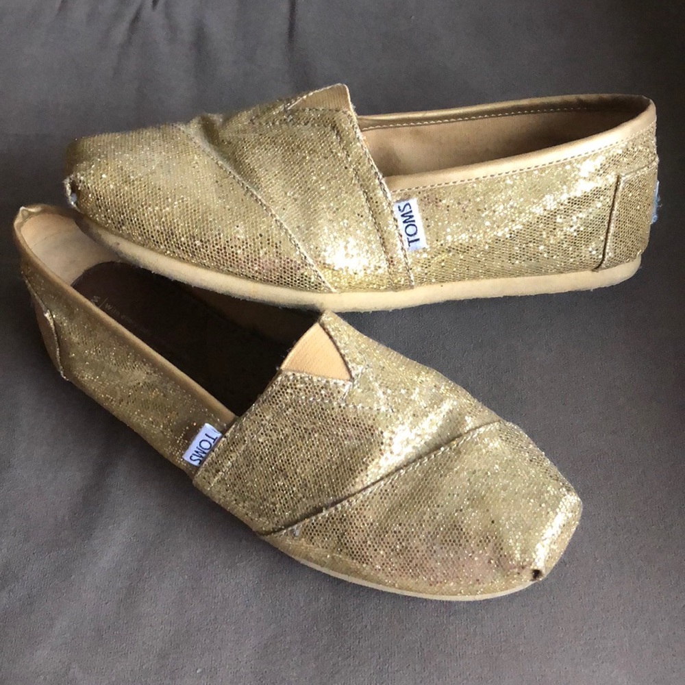 Gold glitter TOMS